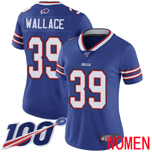 Women Buffalo Bills #39 Levi Wallace Royal Blue Team Color Vapor Untouchable Limited Player 100th Season NFL Jersey->women nfl jersey->Women Jersey